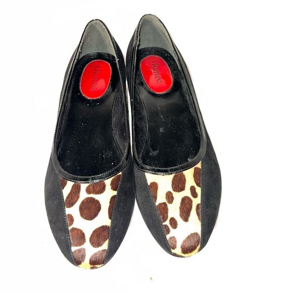 J Renee suede flats animal print insert patent leather accent size 6.5 - Picture 5 of 9